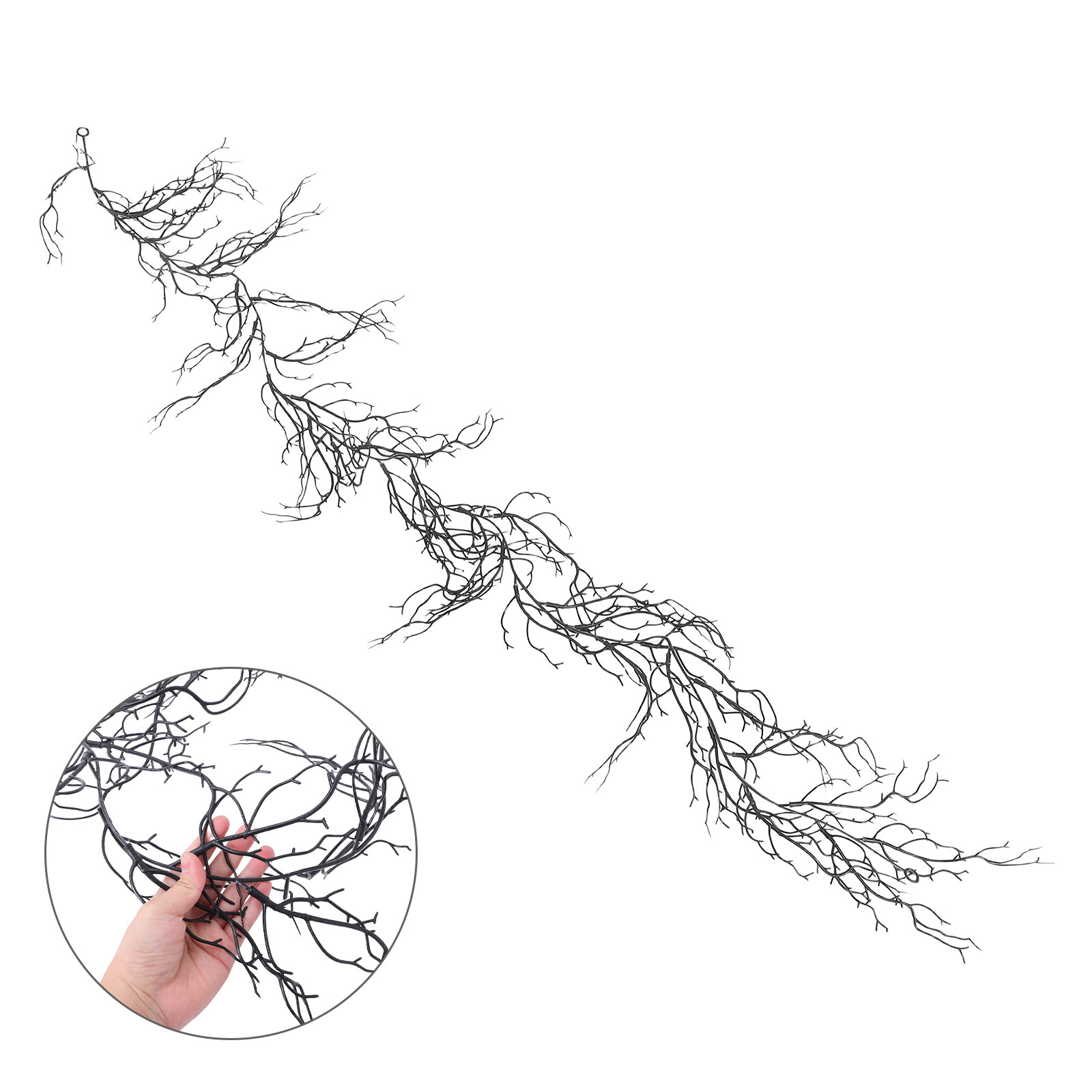 Branch Curly Willow - Guirlande de brindilles décoratives noires en