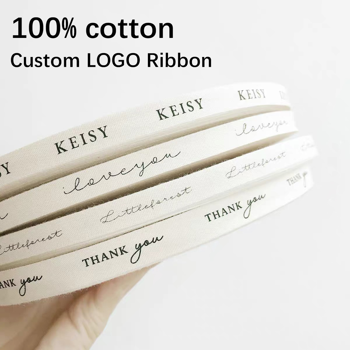 Florist Supply Ribbon - Ruban en coton avec Logo personnalisé,
