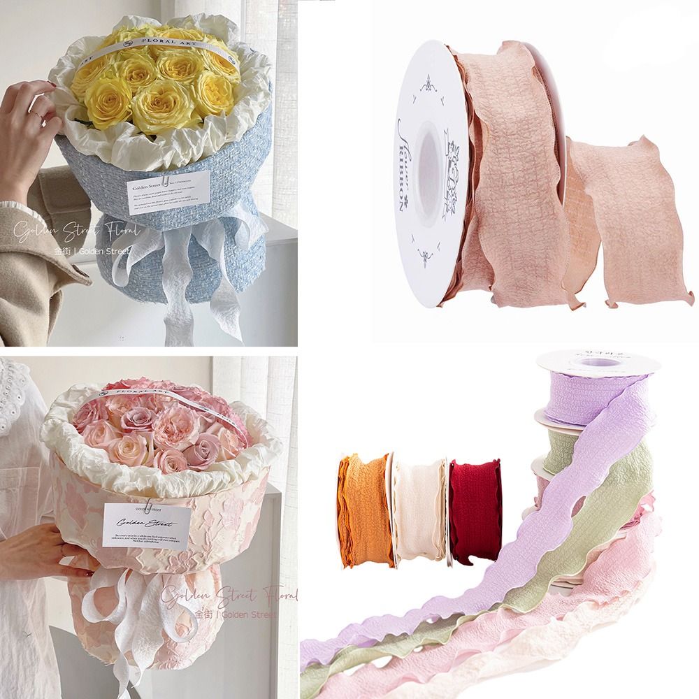 Ruban en coton froissé de lin  - Florist Supply Ribbon avis et prix