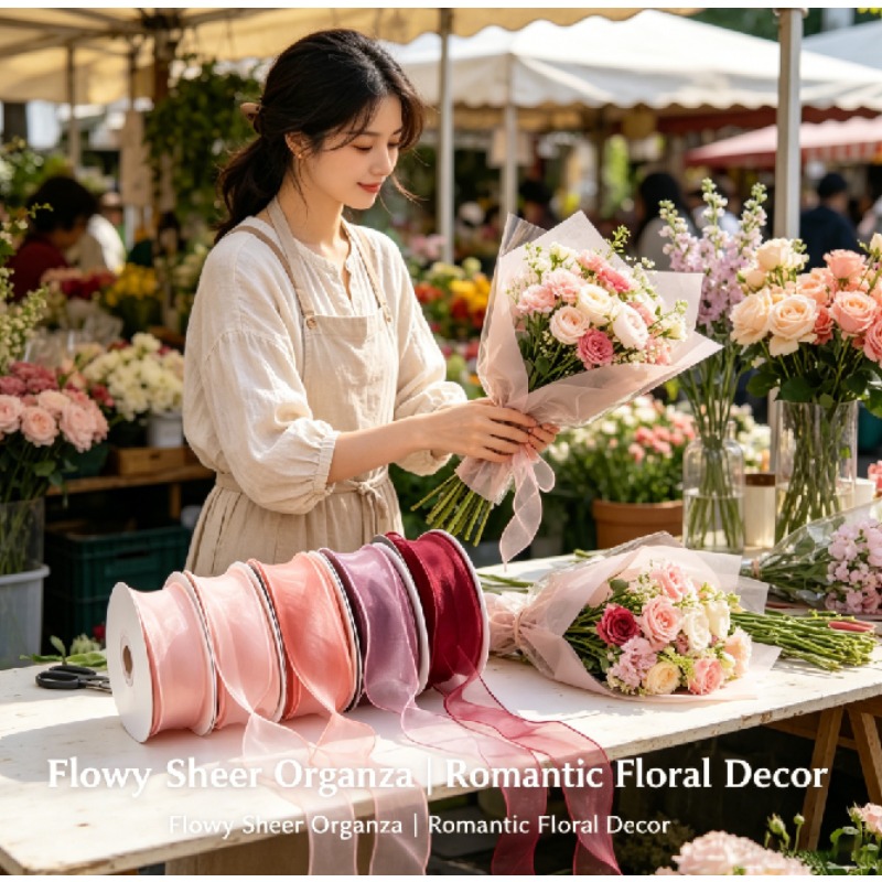 Ruban en organza ondulé de 10  - Florist Supply Ribbon avis et prix